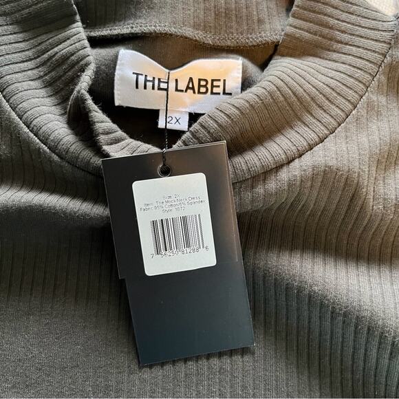 THE LABEL Mock Neck Dress in Olive Size 2X NWT - Picture 2 of 7